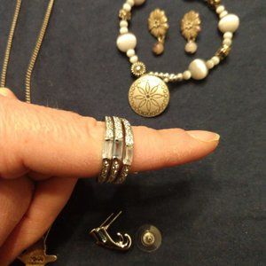 Blue Topaz and Mauve Bead Jewelry Sets